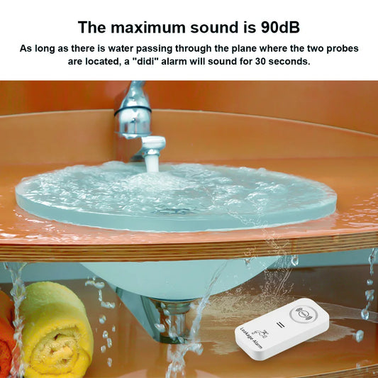 KERUI 433Mhz Leakage Alarm Water Detector Drip Alert with 90db Loud Home Security Overflow Sensor for Kitchen Bathroom