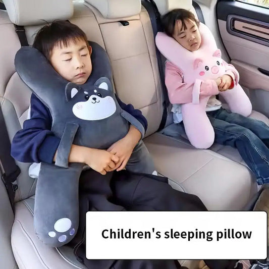 Car Neck Pillow with Seat Belt Safety Sleep Kids Aid Prevent Leaning Headrest Back Seat Sleeping Comfort Long Distance Travel
