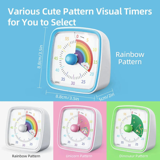 Children's Night Light Visible Learning Timer, 60-minute Countdown Kitchen Accessory Digital Timer for Home and School Supplies