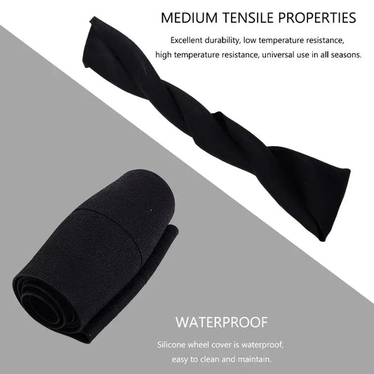 1PC Universal Round D-Shaped 32cm Wheels Comfort Grip Silicone Car Steering Wheel Cover All Seasons Non-Slip Sweat-Absorbent
