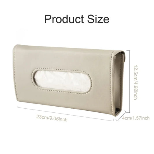 New PU Leather Tissue Box Auto Car Truck Sun Visor Hanging Holder Car Tissue Boxes Auto Interior Storage Decoration Accessories