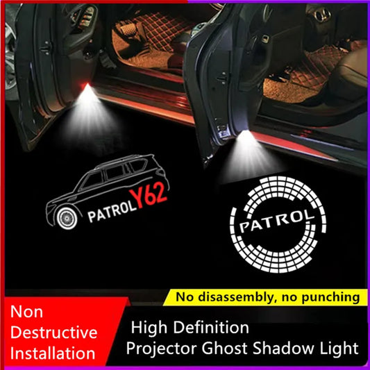 Led Car Door Welcome Light Logo Projector for Nissan Patrol 2010-2021 Ghost Shadow Atmosphere Lamps Auto Accessories