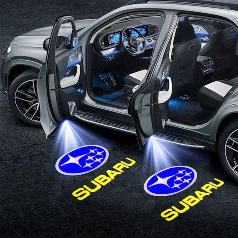 2pcs Car Door Welcome Light Auto LED Projector Decorative Lamp for Subaru XV Forester Outback Impreza Legacy Tribeca Accessoires