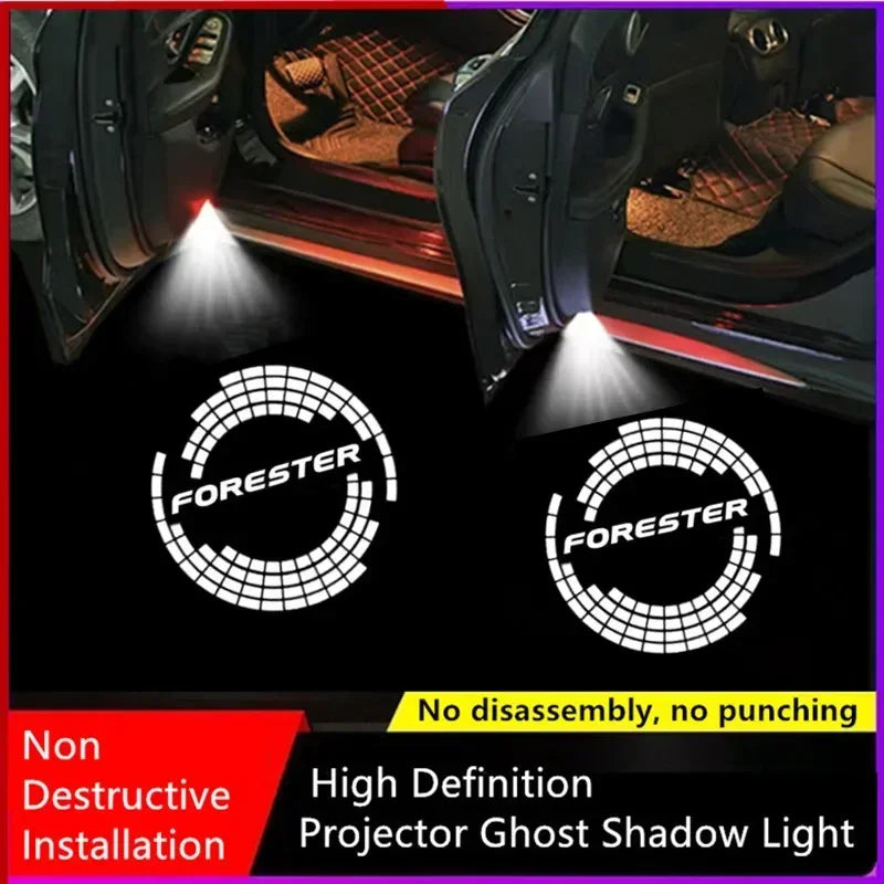 LED Welcome Light Car Door Light Decorative Accessories For Subaru Forester 2013 2014 2015 2016 2017 2018-2021 2022 2023 2024