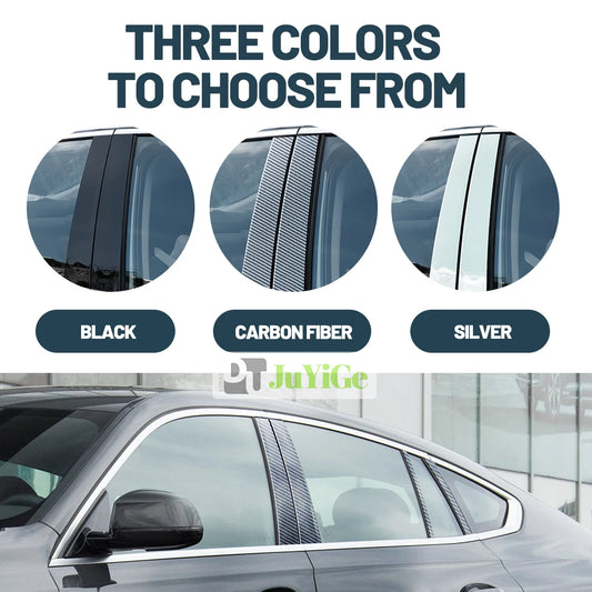 Glossy Black Carbon Fiber Window Door Deal B C Pillar Post Cover Sticker For Skoda Octavia A7 5E MK3 2014-2019 2015 2016 2017
