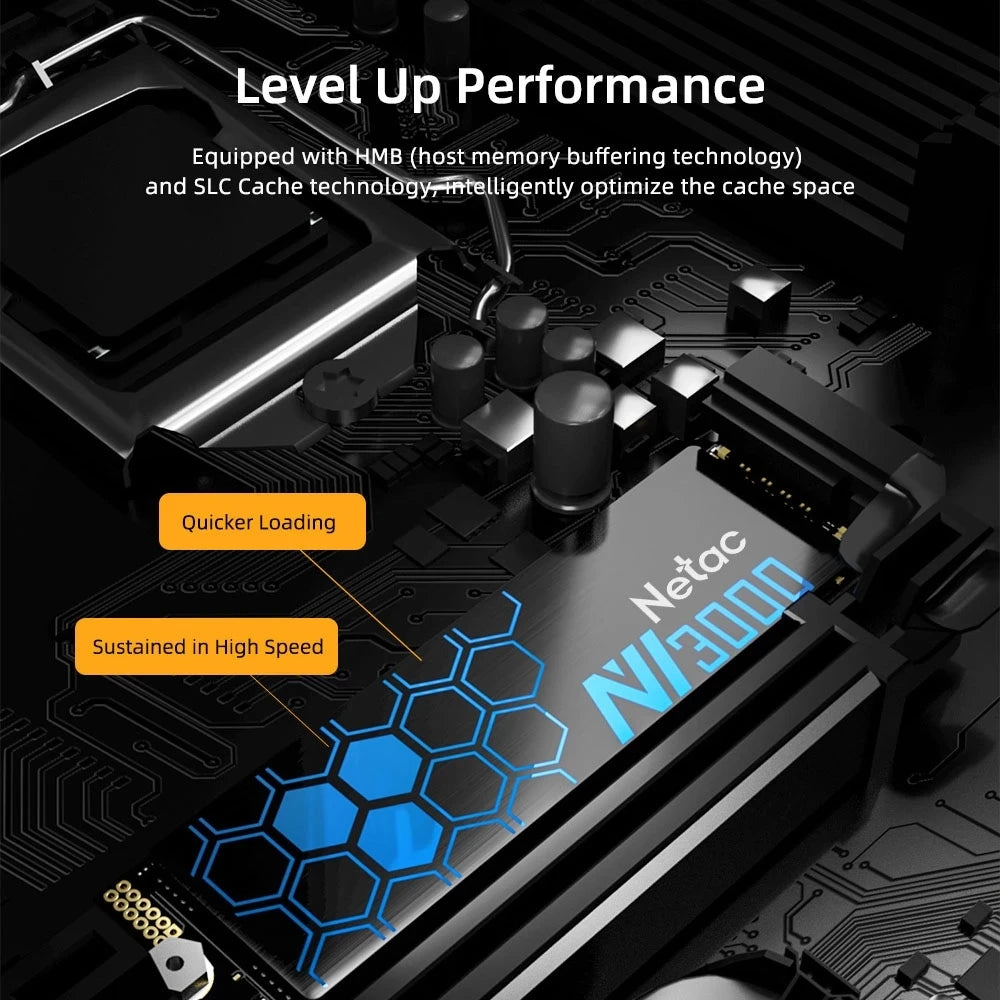 Netac M.2 SSD 500GB 1TB SSD NVMe Hard Drive 250GB M2 PCIe3.0 Internal Solid Disk with Graphene Heat Sink for Desktop Laptop