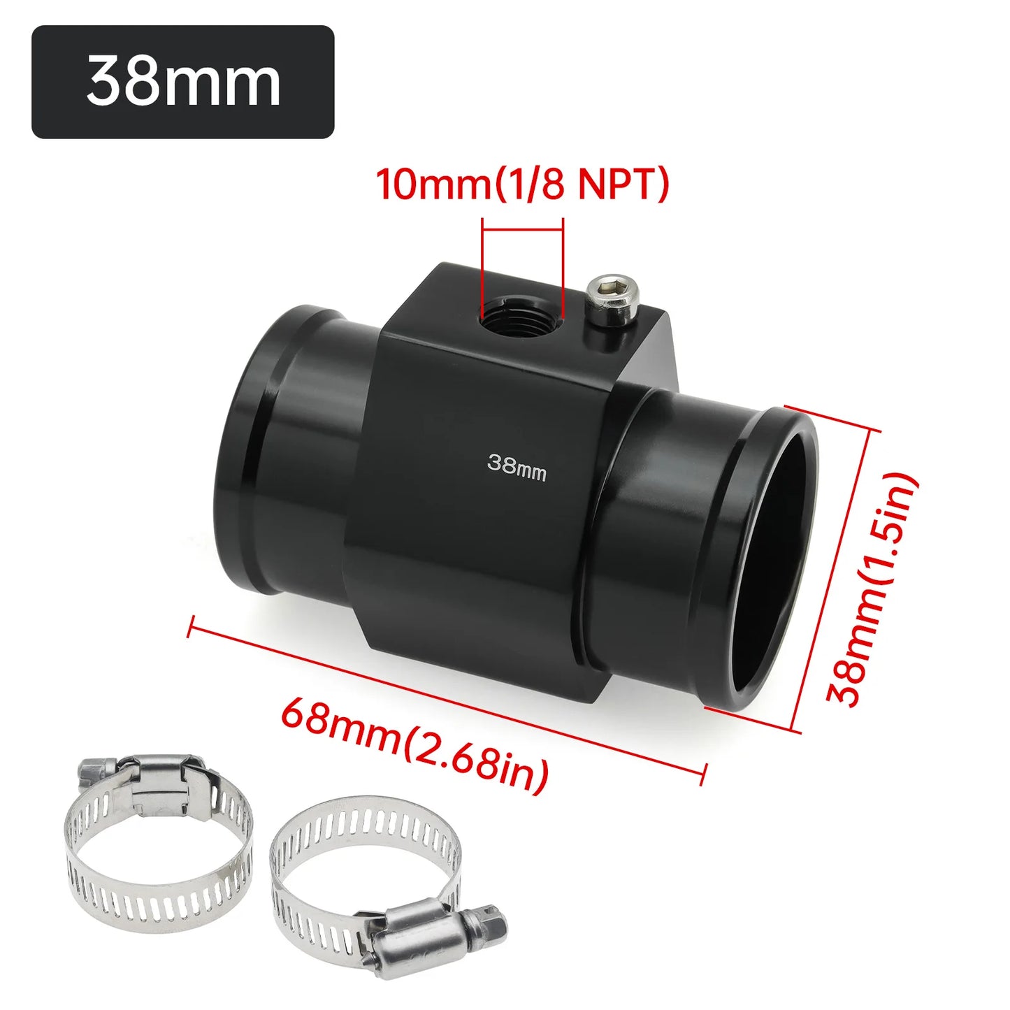 2026 Car Water Temp Gauge Radiator Temperature Water Temp Joint Pipe Sensor 40mm 38mm 36mm 34mm 32mm 30mm 28mm Hose Adapter