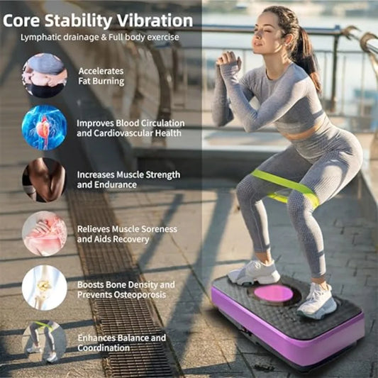 Silent Vibration Platform for Unisex Fitness Massage 10-Frequency Weight Loss Fat Burner Body Shaking Machine with Adjustable I