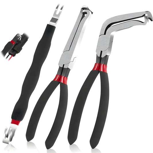 NEW 8" 60-Degree Electrical Disconnect Pliers For Automotive Connectors & Sensors - Angled Wire Plug Removal Tool