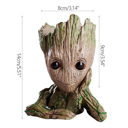 Home Garden Decoration Groot Flower Pot Baby Tree Man Miniature Model Anime Figure Ornament Home Supplies Crafts Kids Toys