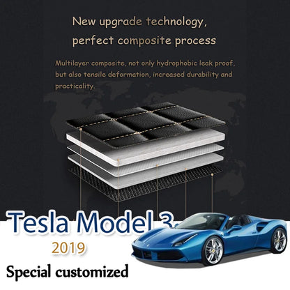 Leather Car Trunk Mat For Tesla Model 3 2019 Cargo Liner Accessories Interior Boot