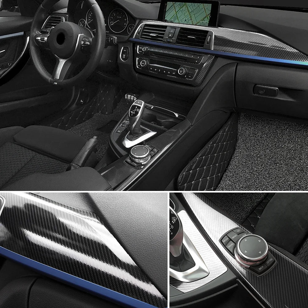 Carbon Fiber Car Body Film Vinyl Wrap Matte Accessories Glossy Black Sticker 3D 4D 5D 6D Auto Foil Cover Covering Decoration