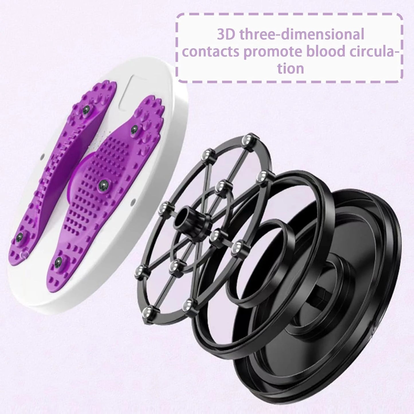 Purple Waist Twister Disc with LCD Counter, 360° Rotation Fitness Board for Weight Loss & Core Exercise