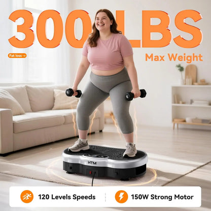 Calorie Tracking Vibration Plate Power Machine 120 Adjustable Speed Levels Whole Body Fitness Massager Home Gym Muscle Toning