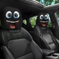 Personalized, funny, and fun car interior universal head cover, black and white head cover, car headrest, seat head cover