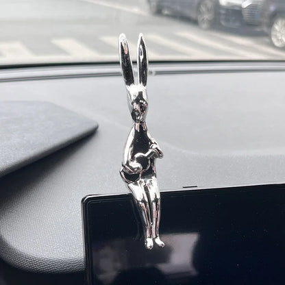 Cute Rabbit Cartoon Animal Ornaments Car Interior Decoration for Center Console Dashboard Fashion Auto Accessories