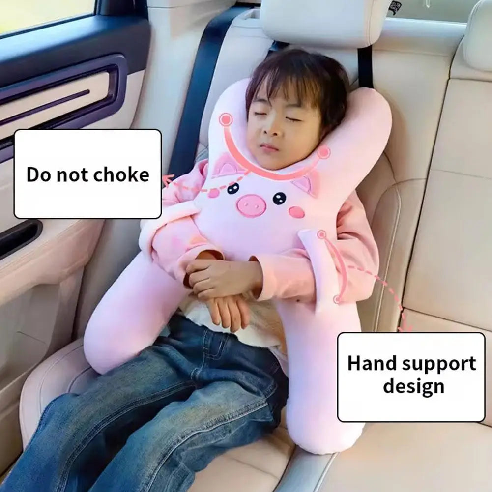 Car Neck Pillow with Seat Belt Safety Sleep Kids Aid Prevent Leaning Headrest Back Seat Sleeping Comfort Long Distance Travel