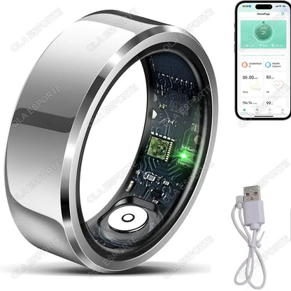 2026 Smart Ring Blood Pressure Heart Rate Sleep Monitoring Smartring IP68 & 5ATM Waterproof Multi-sport Mode Smartring Man Women