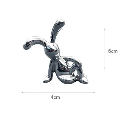 Cute Rabbit Cartoon Animal Ornaments Car Interior Decoration for Center Console Dashboard Fashion Auto Accessories