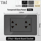 118 Series 118*75mm Tempered Glass US Thai Wall Socket Dual USB Type-C Ports Light Switch Smart Home Appliance 110V Home Office