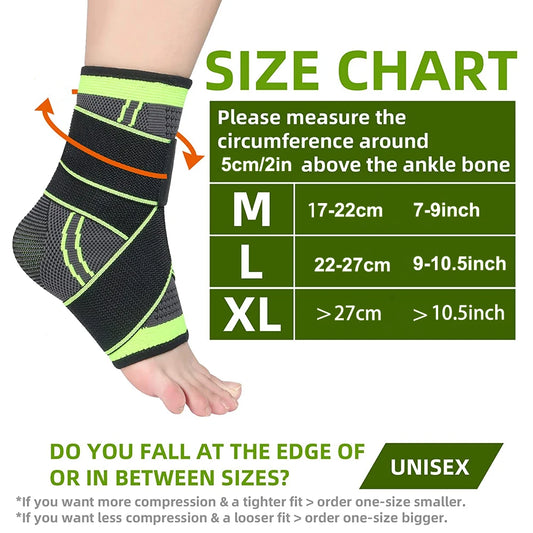 1 PC Sports Ankle Brace Compression Strap Sleeves Support Pressurized Elastic Bandage Foot Protective Gear Gym Fitness Accessory