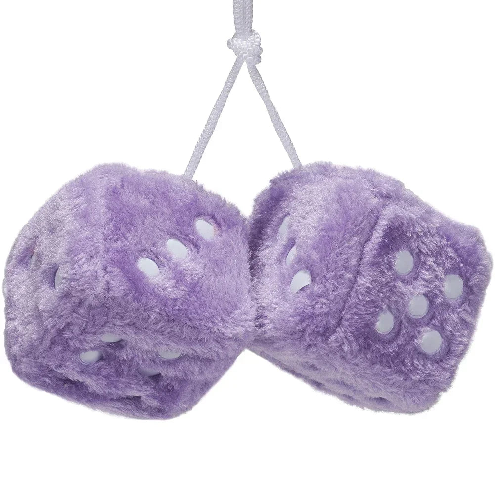 1 Fuzzy Plush Dice with Dots Retro Square Plush Hanging Mirror Fuzzy Dices Kid Toys for Pink Car Interior Ornament Decoration