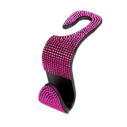 Rhinestone Car Seat Back Hook Bling Diamond Hanger Auto Back Universal Headrest Mount Storage Holder Car Interior Accessories