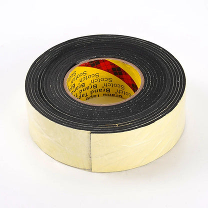 1 Roll 5mX50mmX3mm Eva Black Foam Sponge Rubber Strip Tape Door Window Soundproof Anti-Collision Car Interior Sound Insulation
