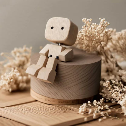 New Car Handmade Shaking Feet Wooden Doll Car Dashboard Desktop Decoration Ornament Shaking Wooden Man Figurine Bobblehead Doll