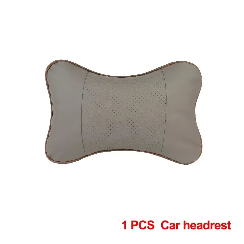 1pc PU Leather Car Neck Pillow Universal Headrest Pillow with Fiber Fill for Comfort Head Pain Relief in Vehicles
