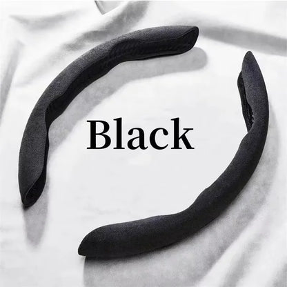 2026 Suede Universal 38CM Car Steering Wheel Booster Cover Non-Slip Auto Interior Steer Protector Decoration Accessories-Brown