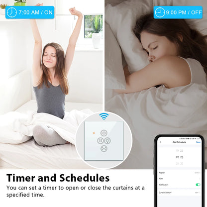 LoraTap Tuya Smart Life WiFi Roller Shutter Curtain Light Switch for Electric Motorized Blinds Work for Alexa Google Home Voice
