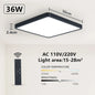 MARPOU Tuya Smart LED Ceiling Lamp Wood Grain App Voice Control Alexa/Google Remote Control Square Ceiling Lights Living Room
