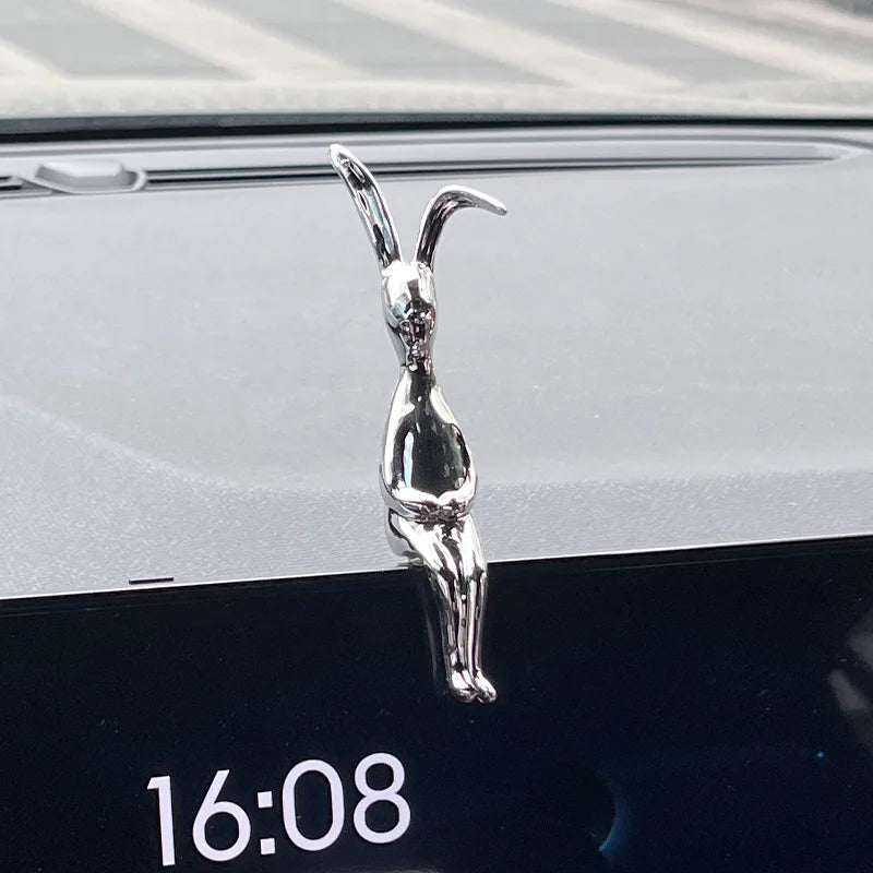 Cute Rabbit Cartoon Animal Ornaments Car Interior Decoration for Center Console Dashboard Fashion Auto Accessories