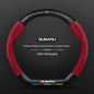 For Subaru Outback Brz Wrx Xv Ascent Forester Impreza Legacy Car Suede Carbon Fiber Leather Steering Wheel Cover Accessories