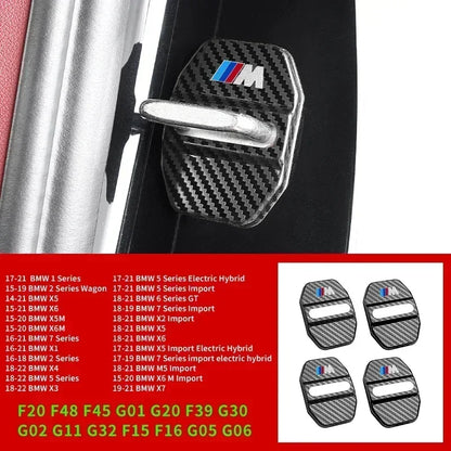 4PCS Car Door Lock Cover Carbon Fibre Stikcer Case Car Accessories For BMW E46 E90 E60 F10 E39 F30 E36 F20 E87 E90 E70 E91 E30