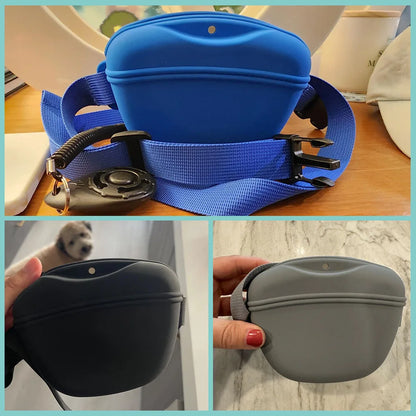 Pet Supplies Silicone Dogs Treat Bag Pet Portable Dog Training Waist Bag Outdoor Feeder Puppy Snack Reward Storage Bag with Belt