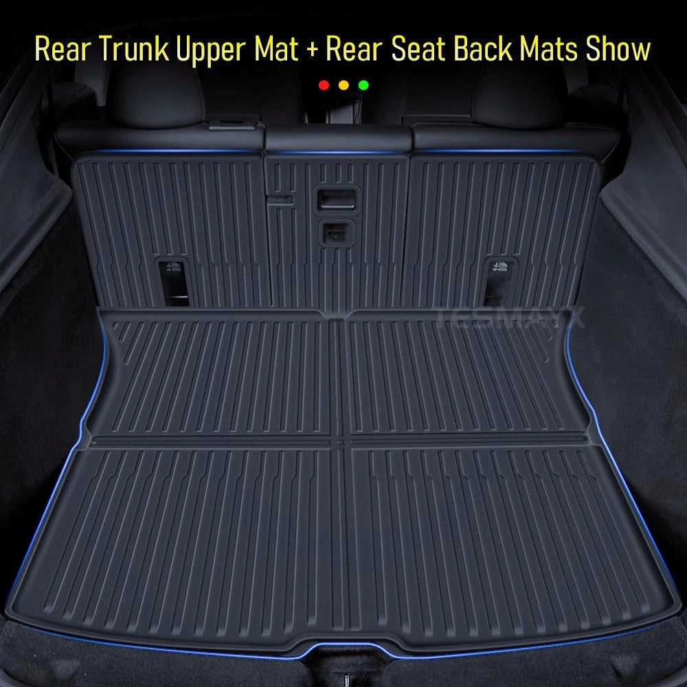 for Tesla Model Y Juniper 2025 2026 Car Floor Mats Cargo Liner Trunk Mats Backrest Kick Pads Protection Car Interior Accessories