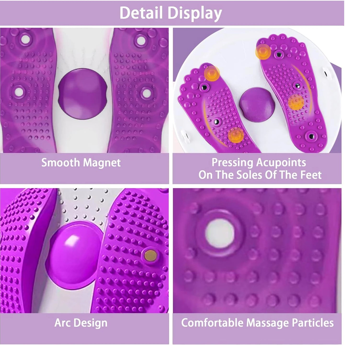 Purple Waist Twister Disc with LCD Counter, 360° Rotation Fitness Board for Weight Loss & Core Exercise