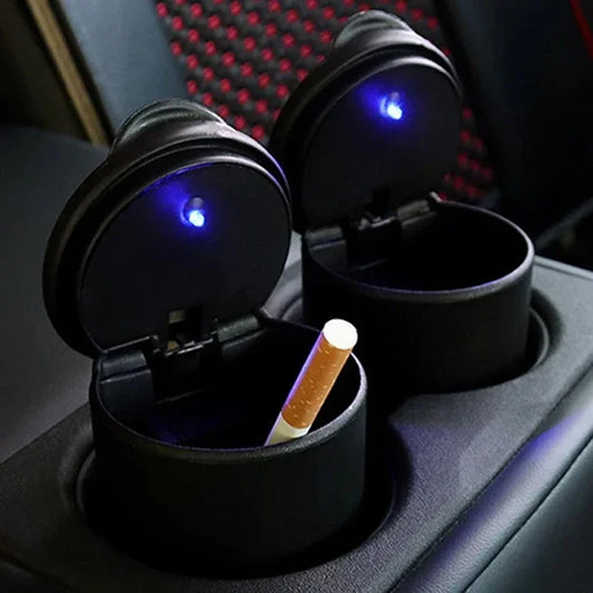 Portable Car LED Ashtray Garbage Storage Cup Cigarette Ashtray Holder Auto Interior Accessories Car LED Ash Tray Container