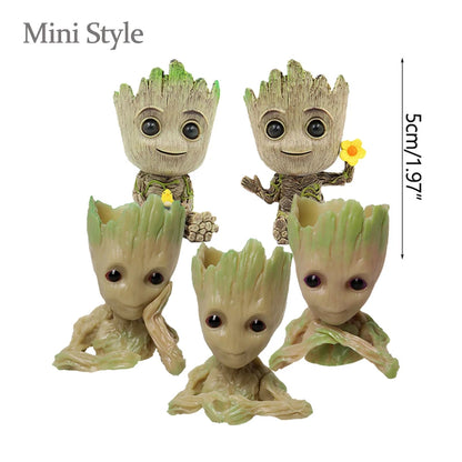 Home Garden Decoration Groot Flower Pot Baby Tree Man Miniature Model Anime Figure Ornament Home Supplies Crafts Kids Toys