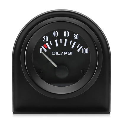 52MM Oil Pressure Gauge Water Temperature Oil Temp Voltmeter Fuel Level Meter with Bracket Pod Holder For 12V Universal Vehicle