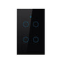 Tuya Smart Switches US Neutral Wire/No Neutral Wire Required 1/2/3/4 Gang Light WiFi Touch Switch Work with Alexa Google Home
