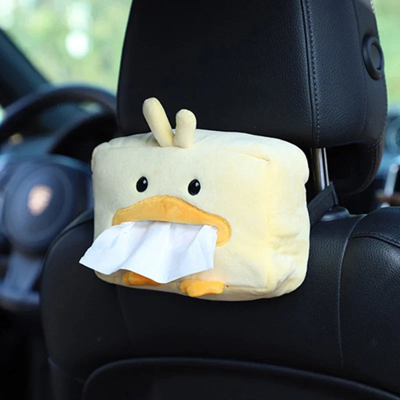 Cartoon Car Tissue Box Cute Plush Animals Napkin Paper Holder Portable Auto Armrest Box Tissue Paper Storage Case Car Decoration