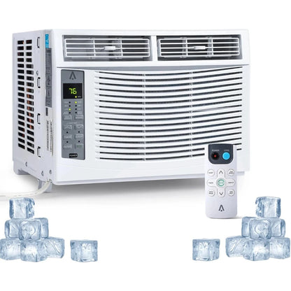 6000 BTU Smart Window Air Conditioner with WiFi - Cools Rooms to 250 Sq Ft, Remote & App Control for Bedroom Office