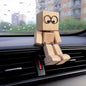 New Car Handmade Shaking Feet Wooden Doll Car Dashboard Desktop Decoration Ornament Shaking Wooden Man Figurine Bobblehead Doll