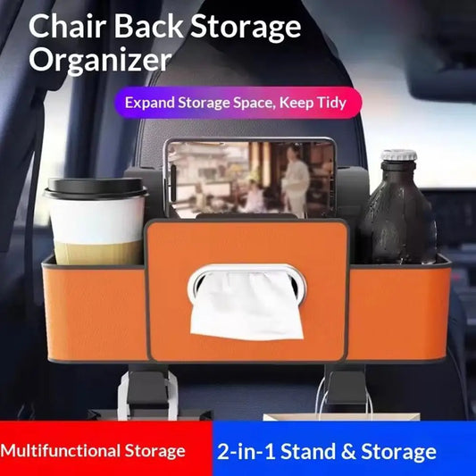 Car Chair Back Storage Box,Multifunctional Tissue Box,Car Water Cup Seat Back Storage Box,Car Interior Decoration Hook