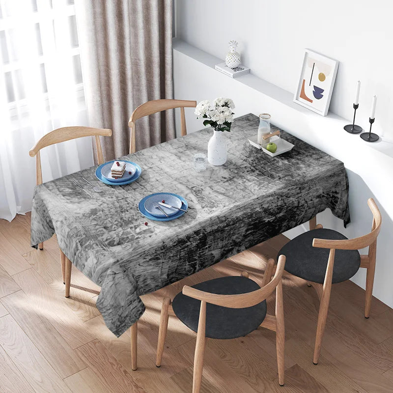 Modern Black Marble Print Tablecloth Home Decor Simple Dining Room Decoration Supplies New Arrival! (Size140*230cm)