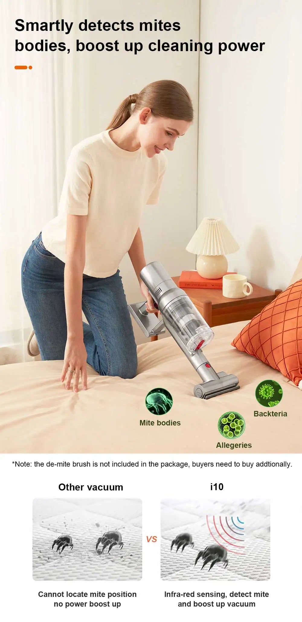 Cordless Handheld Stick Vacuum Cleaner Liectroux i10, Smart Dust Sensing,27KPa,Touch Screen,Suit for Carpet,Floor,Car & Pet Hair
