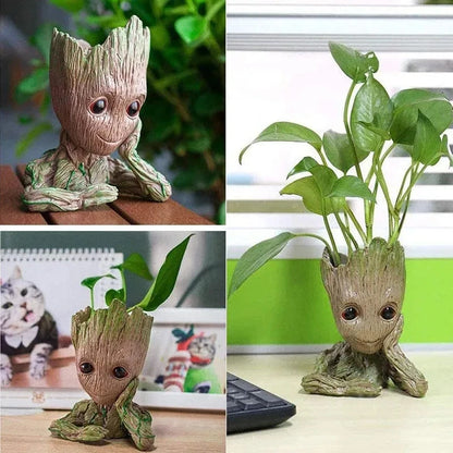 Home Garden Decoration Groot Flower Pot Baby Tree Man Miniature Model Anime Figure Ornament Home Supplies Crafts Kids Toys